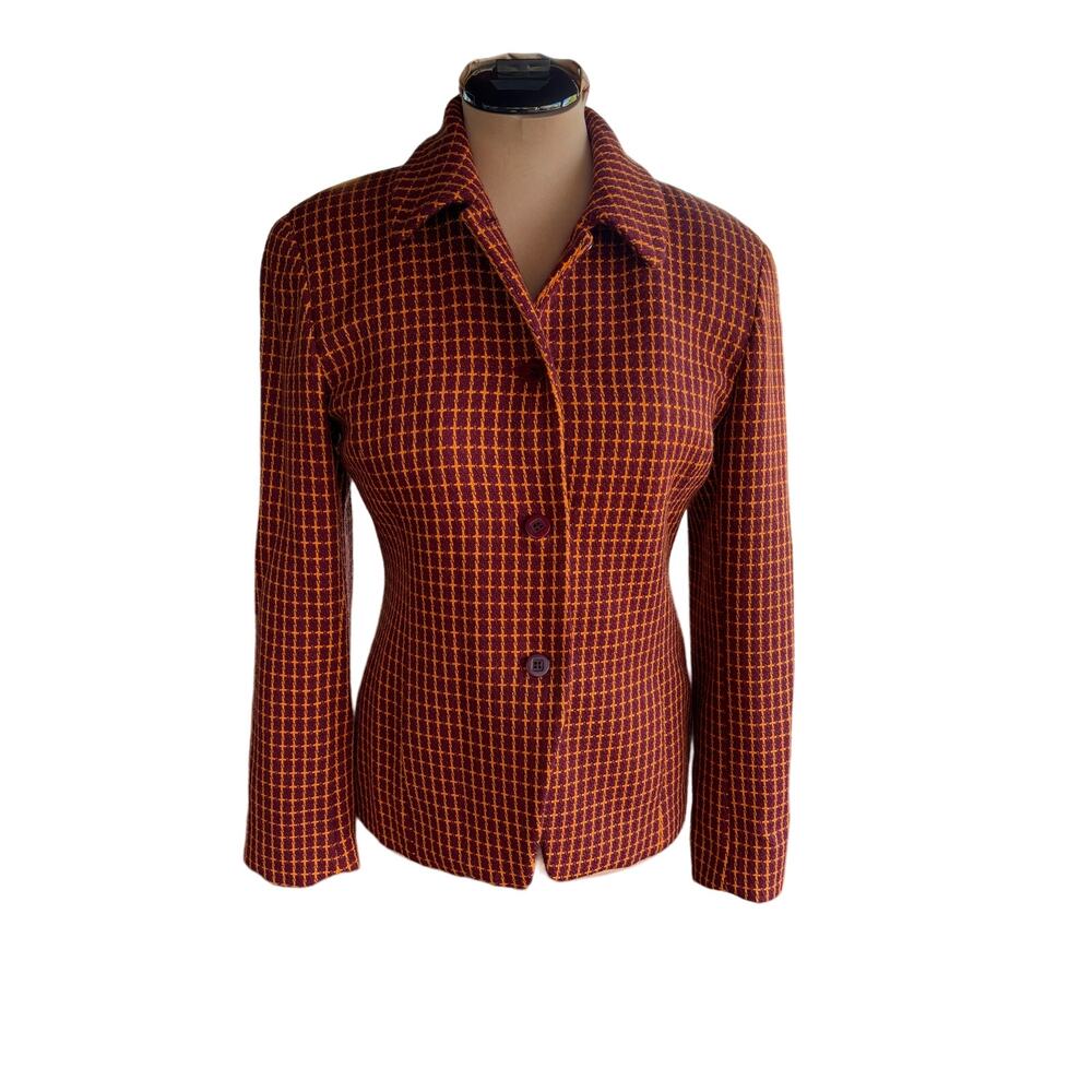 Unique Blazer Sz. M- Wool, Colorful, Corpcore, Business Casual, Fall, Print